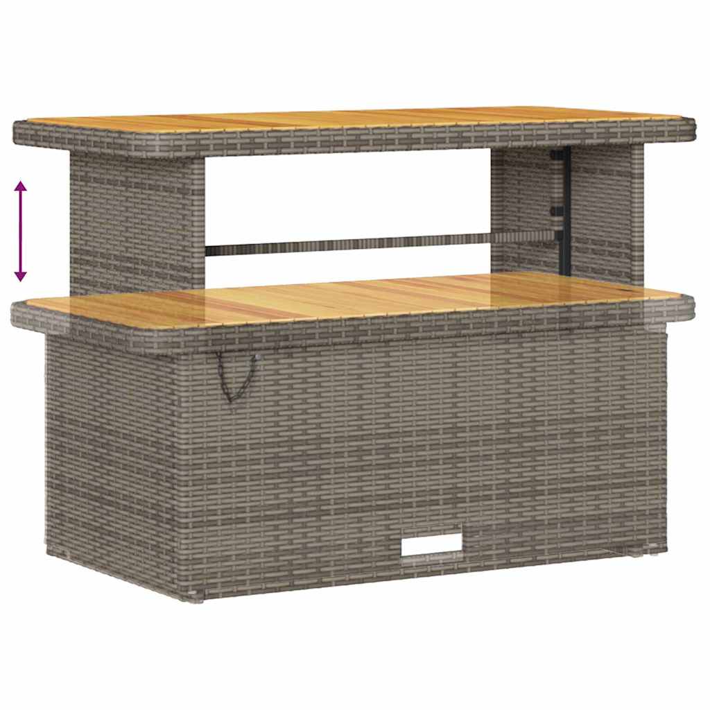 Garten-Sofa-Set mit Kissen mit Speicher 14 pcs Grau Poly Rattan